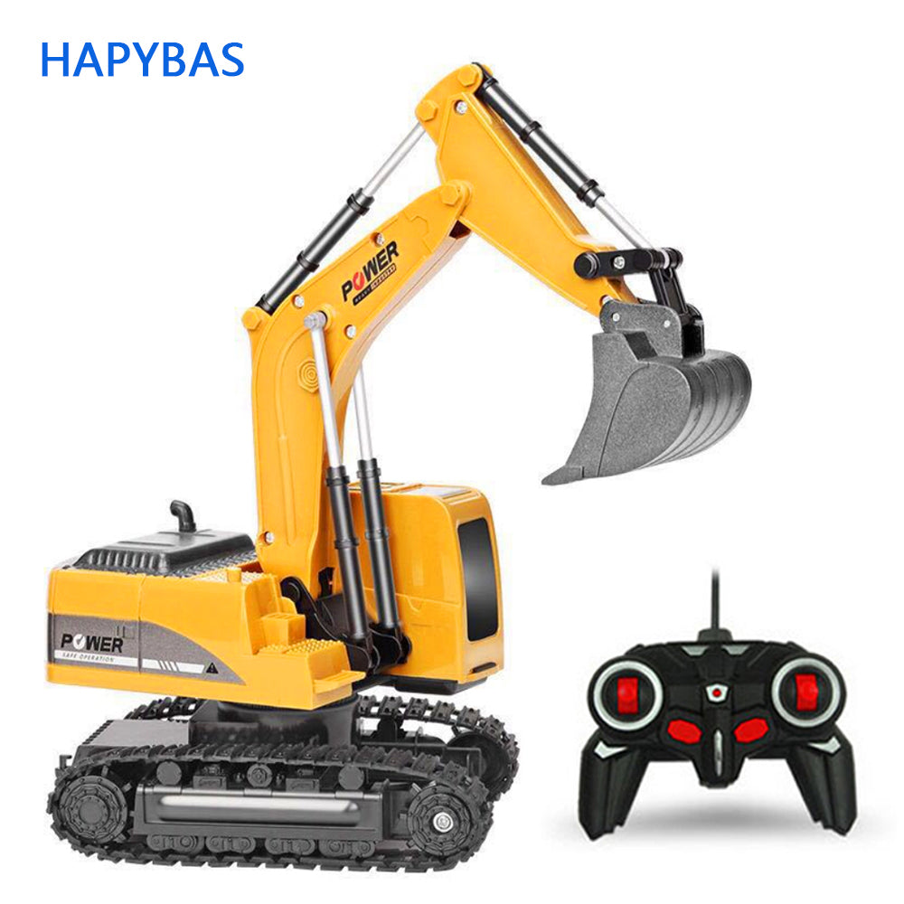 1/24 Scale 2.4G 8CH RC Excavator Backhoe Loader Multifuntion, Forward, Backward, Turn Left/Right, Excavate, Light and Sounds