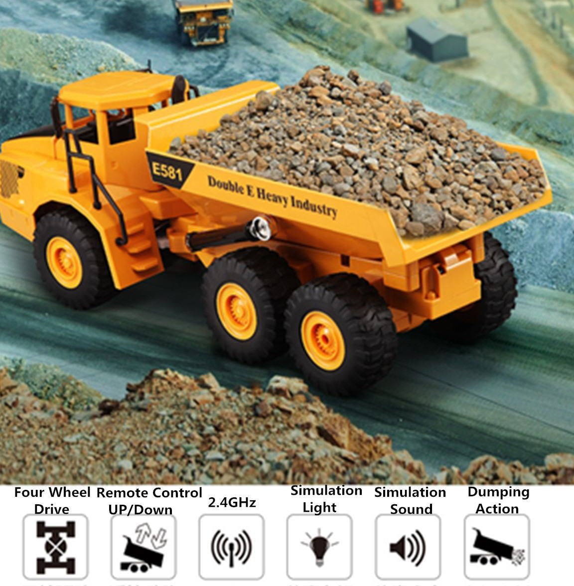 1:18 40CM 4WD Remote control toys Multi-function RC Car Articulated Dump Engineer Truck Kids Children Toys radio control car