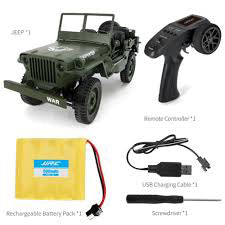JJRC Q65 1:10 RC Military Truck Off-Road Remote Control Climbing Toy Car with Canopy Cloth LED Light Four-Wheel Drive 15km/h