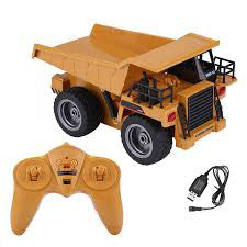 HUINA 1/18 2.4G 6CH RC Dump Truck Remote Control Construction Engineering Vehicle with Light Effect Toy for boys gift