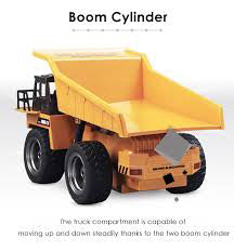 HUINA 1/18 2.4G 6CH RC Dump Truck Remote Control Construction Engineering Vehicle with Light Effect Toy for boys gift