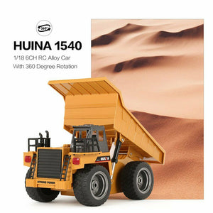 HUINA 1/18 2.4G 6CH RC Dump Truck Remote Control Construction Engineering Vehicle with Light Effect Toy for boys gift